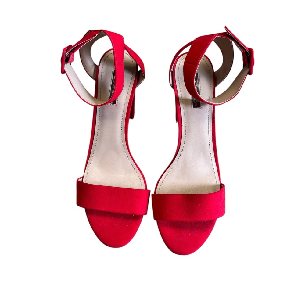 Bcbgeneration Open Toe Ankle Strap Red Heels Size… - image 2